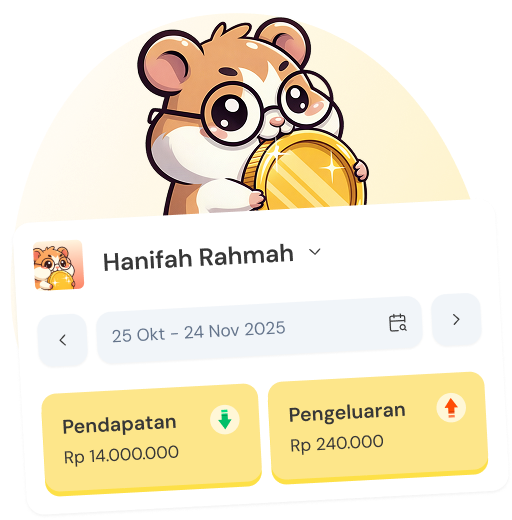 Pemilihan periode budget dengan kartu pendapatan dan pengeluaran